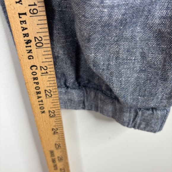 Talbots Linen Cargo Joggers MP Chambray Blue Pockets Pull On Lightweight Beach - Picture 10 of 13